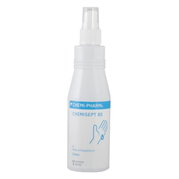 CHEMI-PHARM CHEMISEPT 80 250ml roku antiseptiskais aerosols.
